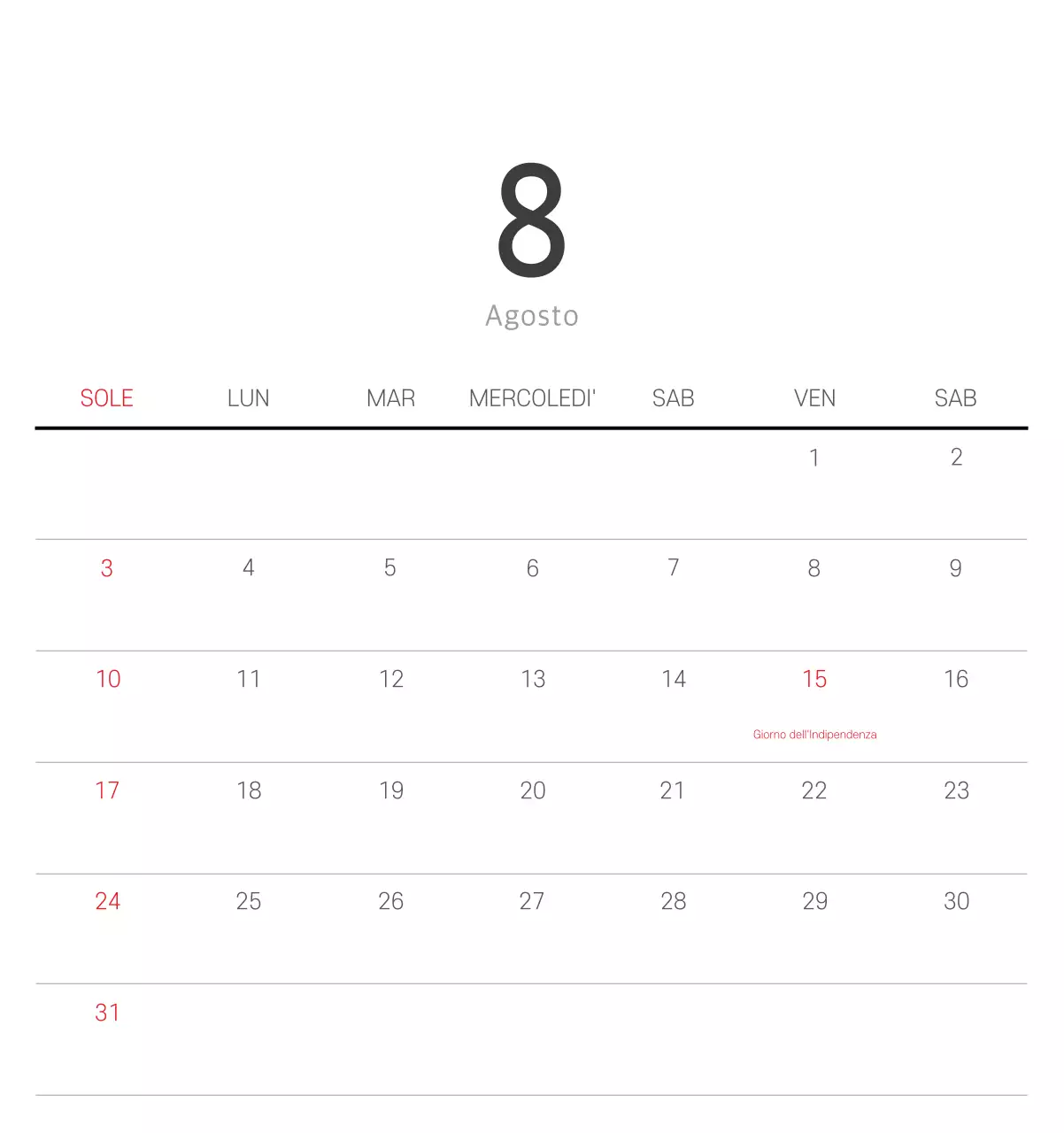 Calendario botanico naturale bianco e pulito