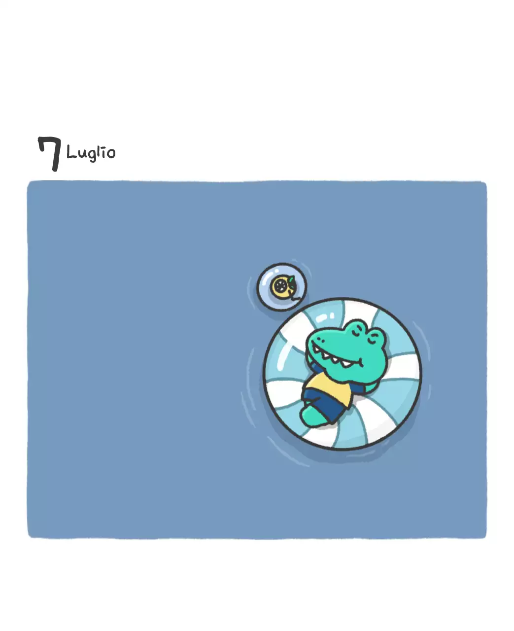 Un calendario con un simpatico concetto di illustrazione di Ago