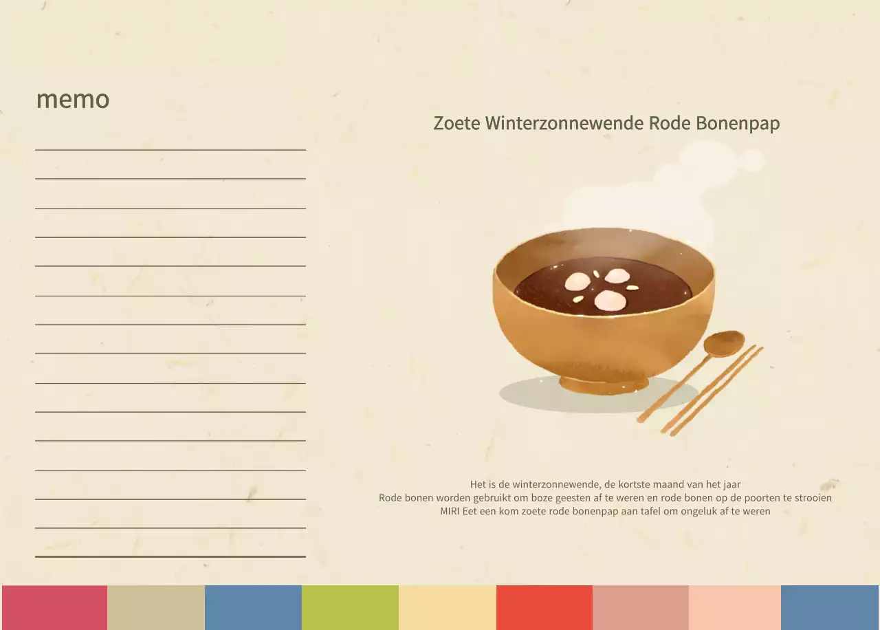 Beige Traditionele Eetkalender