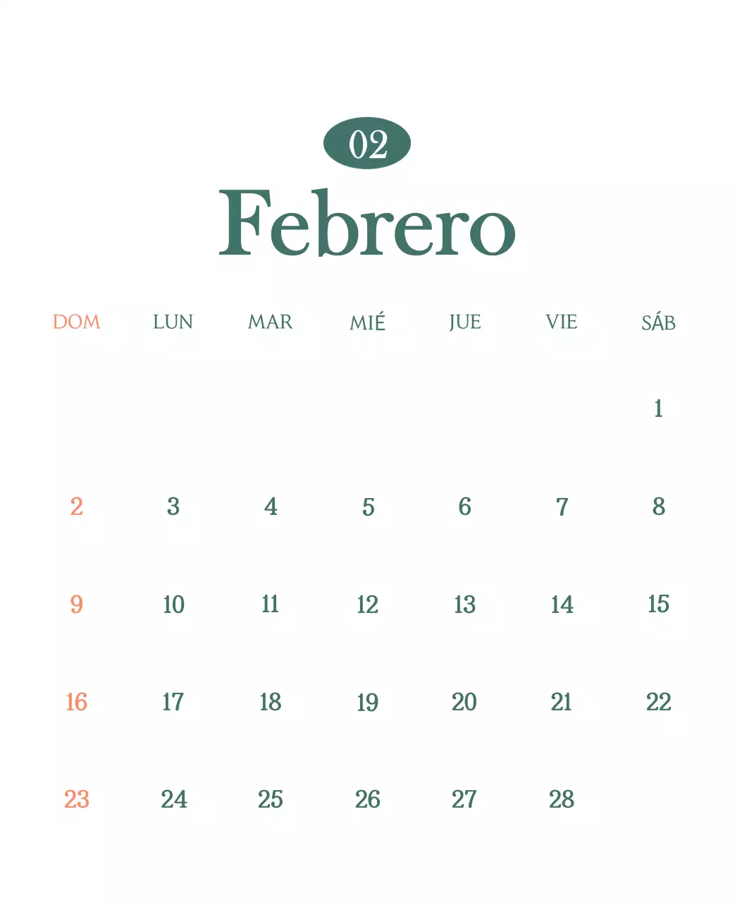 Un moderno calendario de cafeterías con recomendaciones para la bebida del mes