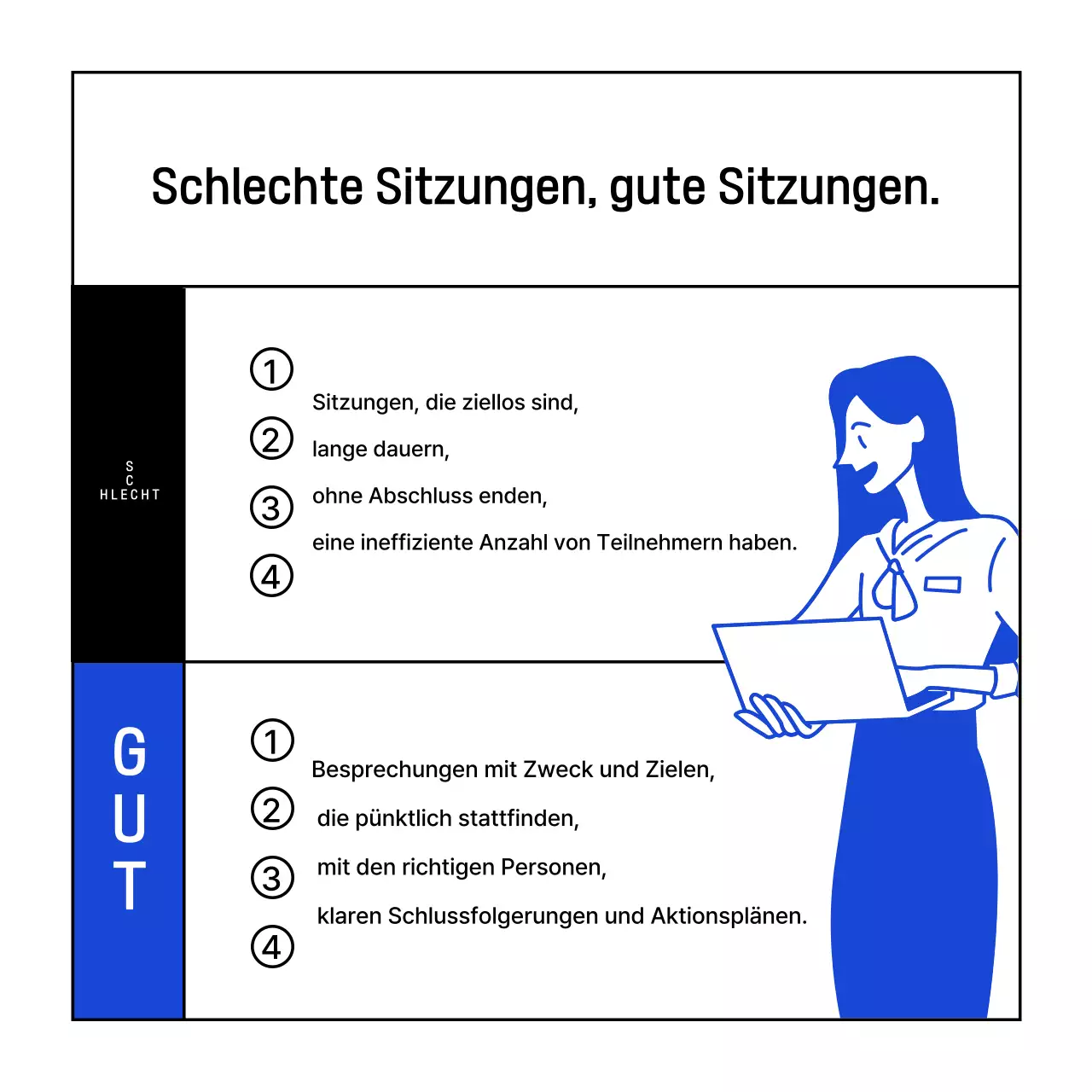 Moderne Geschäftstreffen in blauem Newsletter