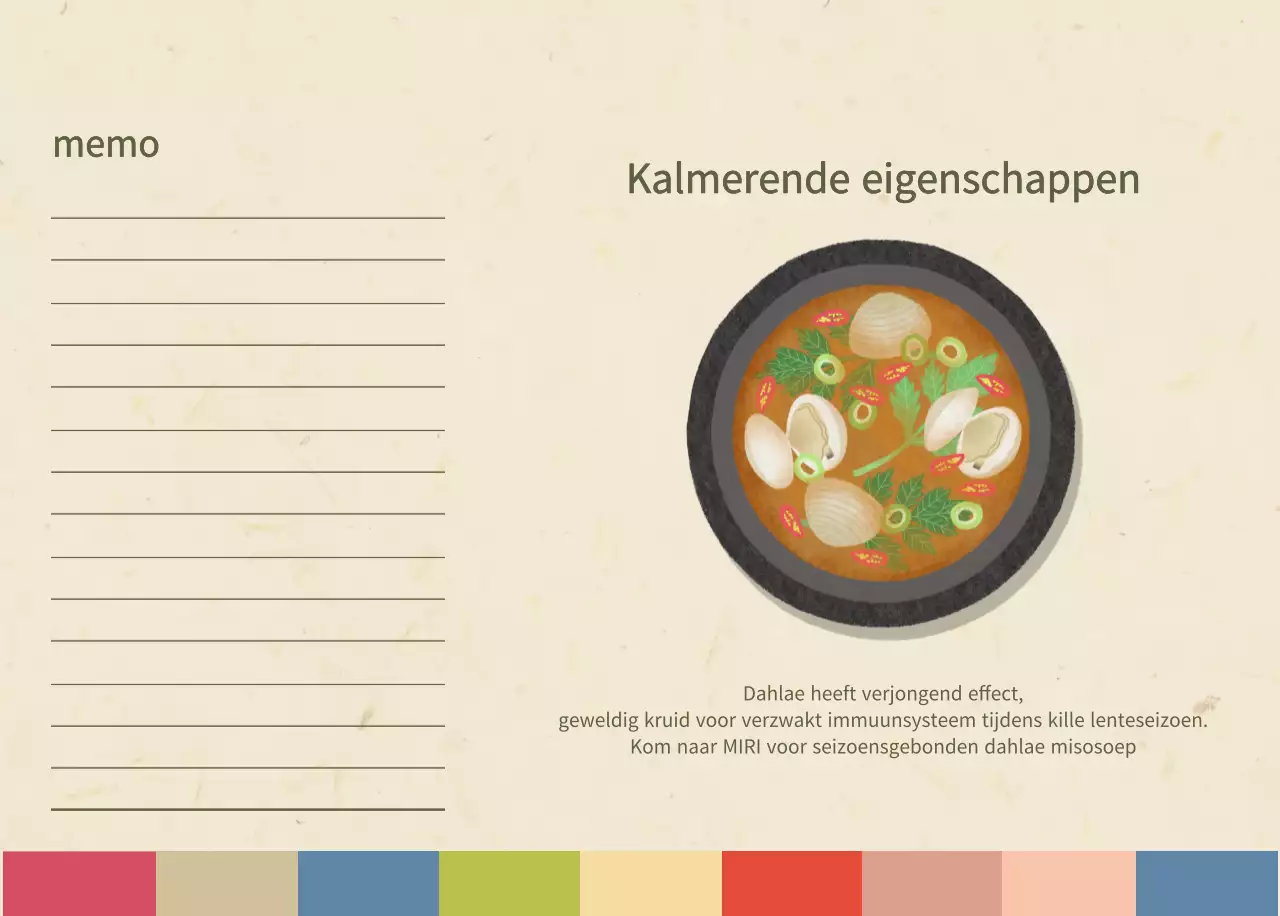 Beige Traditionele Eetkalender