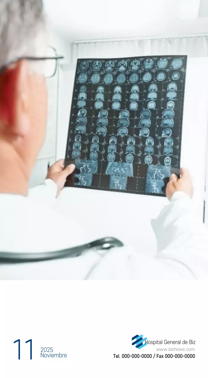 Calendario promocional Hospital Navy White Simple