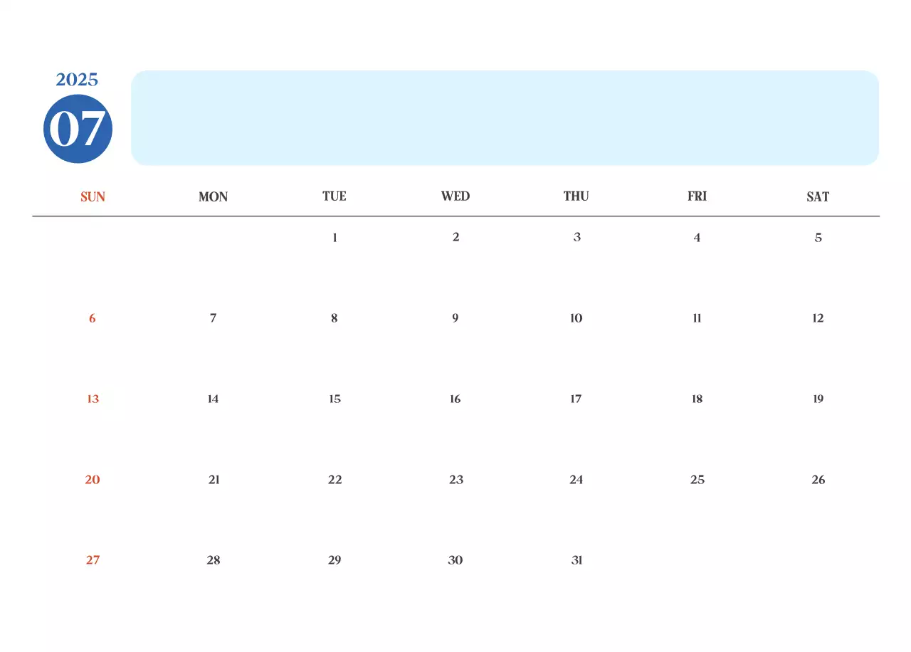 Blue Modern Hospital Calendar