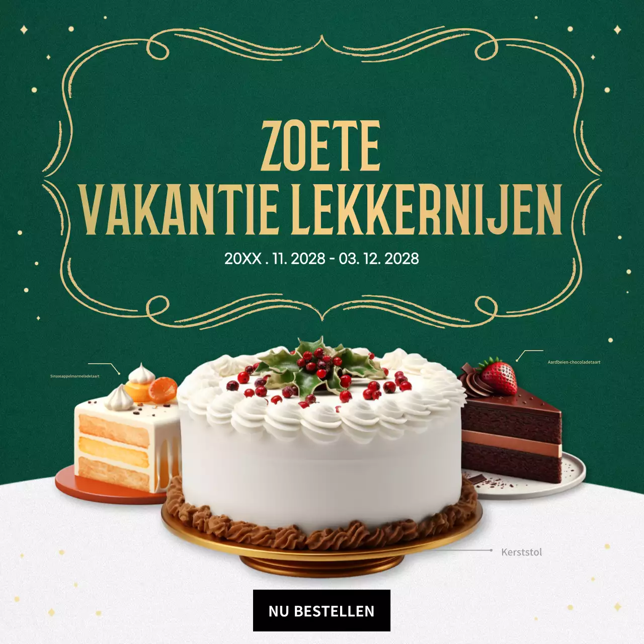 groene feestelijke dessert promotie