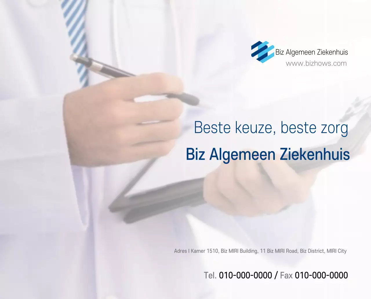 Navy Witte Eenvoudige Ziekenhuis Promotiekalender