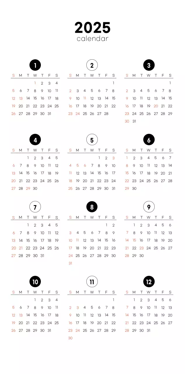 ミニマルコーヒーカレンダー