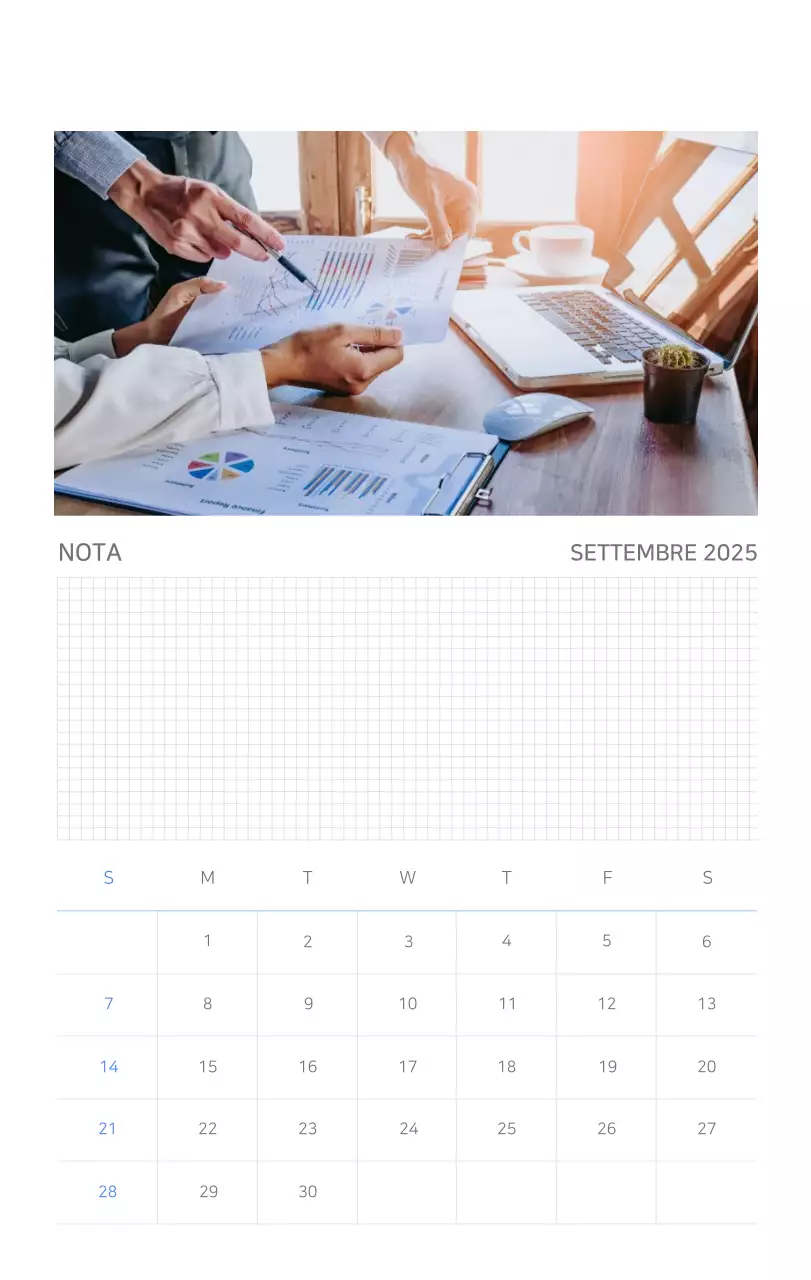 Calendario moderno blu Promozioni aziendali