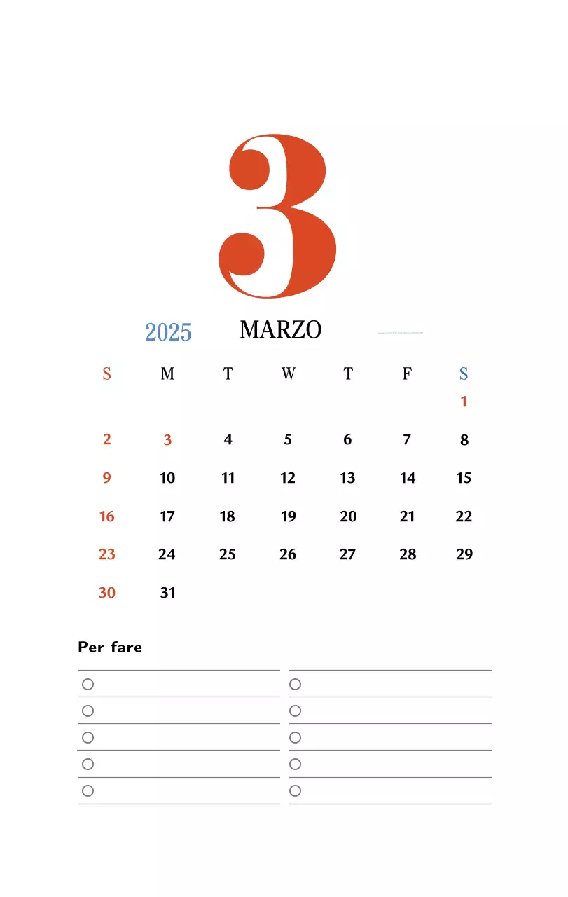 Calendario della memoria di concezione retrò in rosso