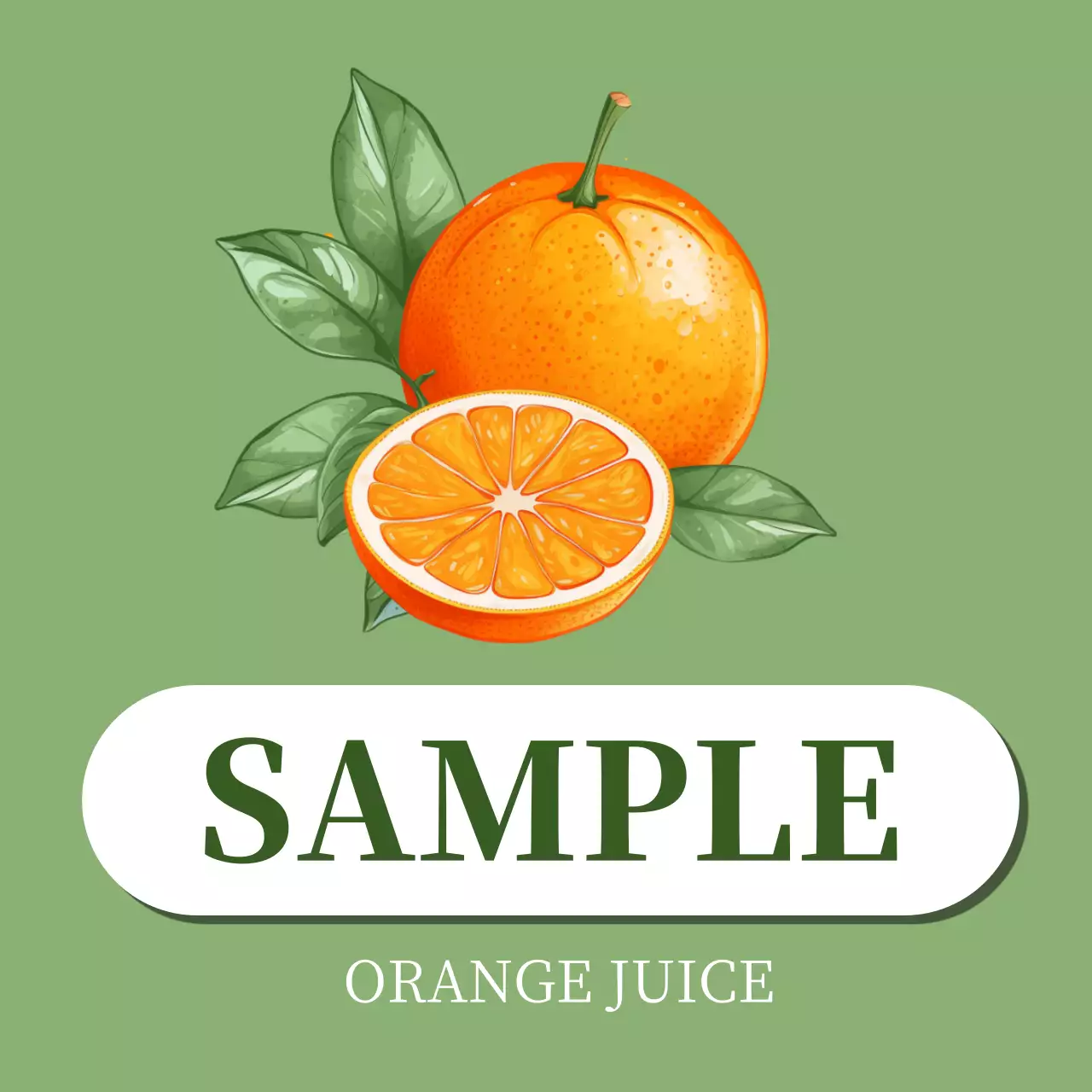 緑 シンプル フルーツ ラベル