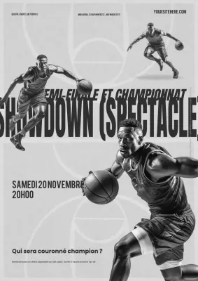 annonce du basket-ball gris audacieux