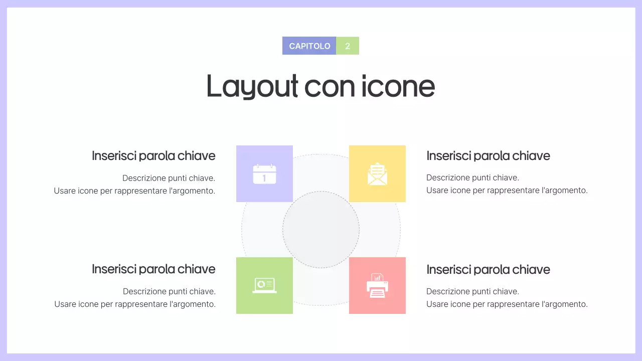 Prospetto con forme semplici in viola e grigio