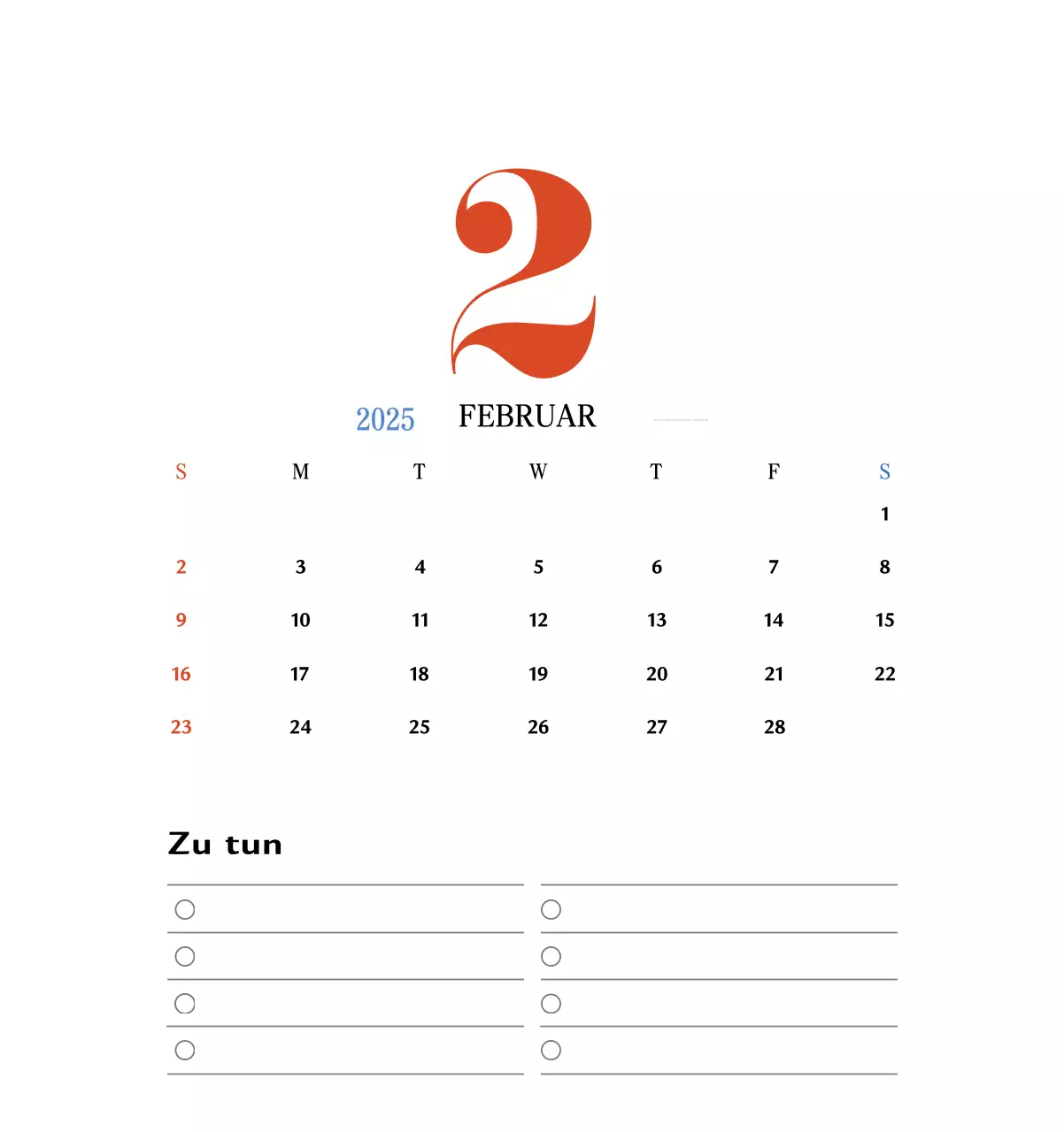 Retro-Konzept Erinnerungskalender in rot