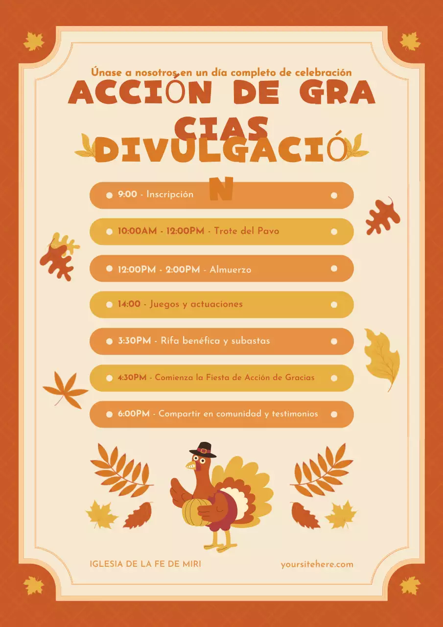 Agenda de Acción de Gracias de Orange