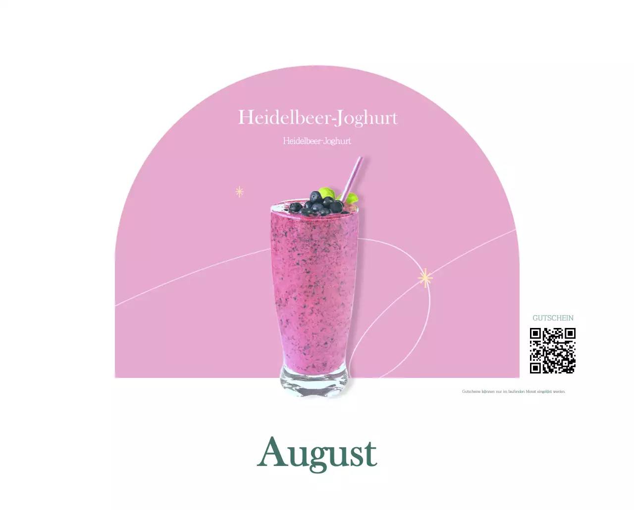 Ein moderner Café-Kalender mit Empfehlungen für das Getränk des Monats