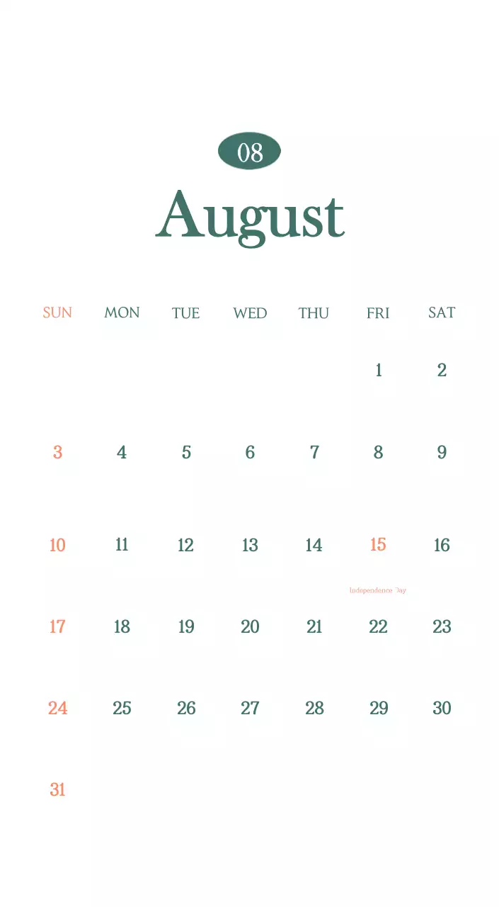 A modern cafe calendar with drink of the month recommendations