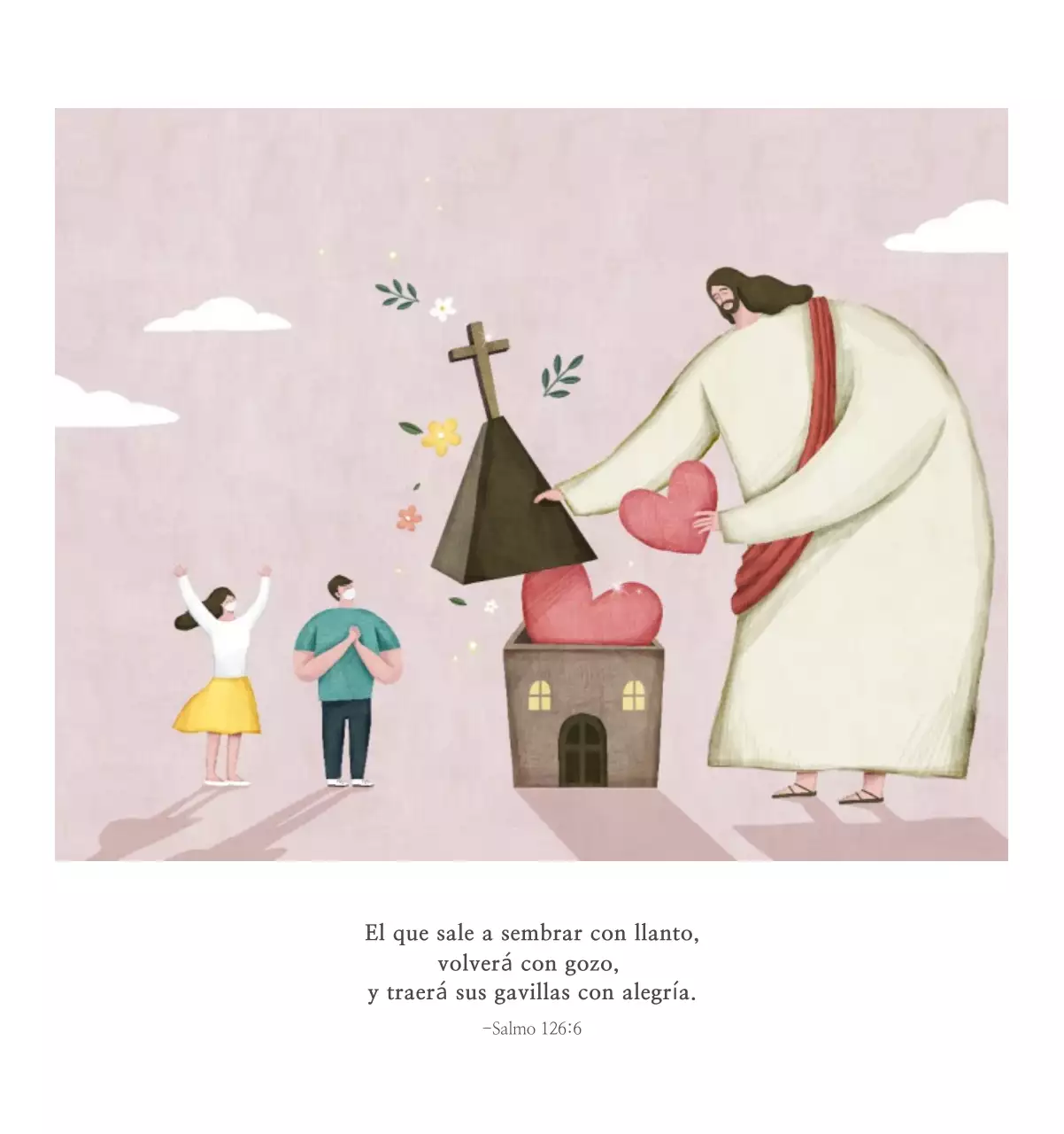 Pastel limpio ilustración iglesia