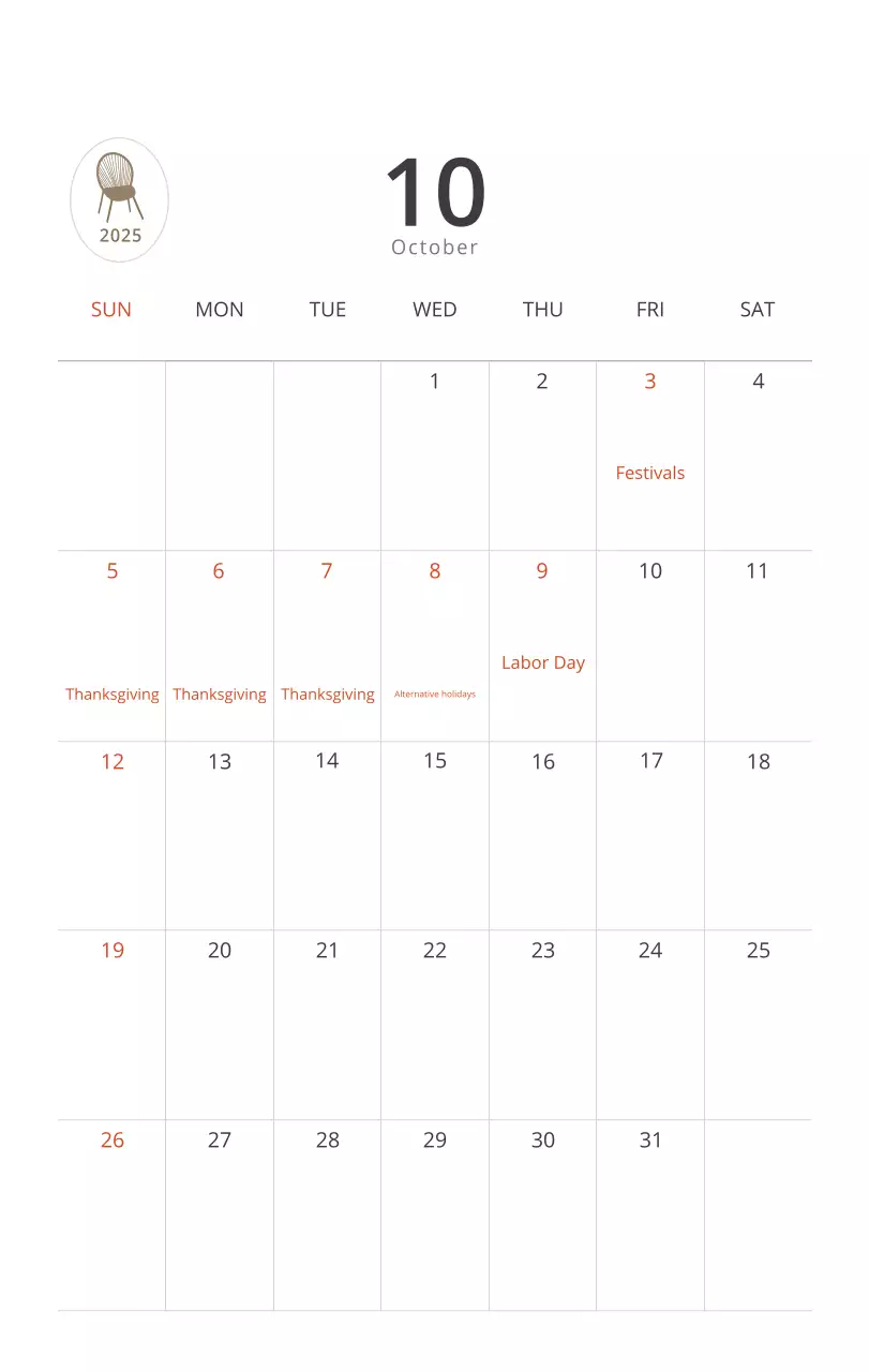 Kalender interior minimalis berwarna krem