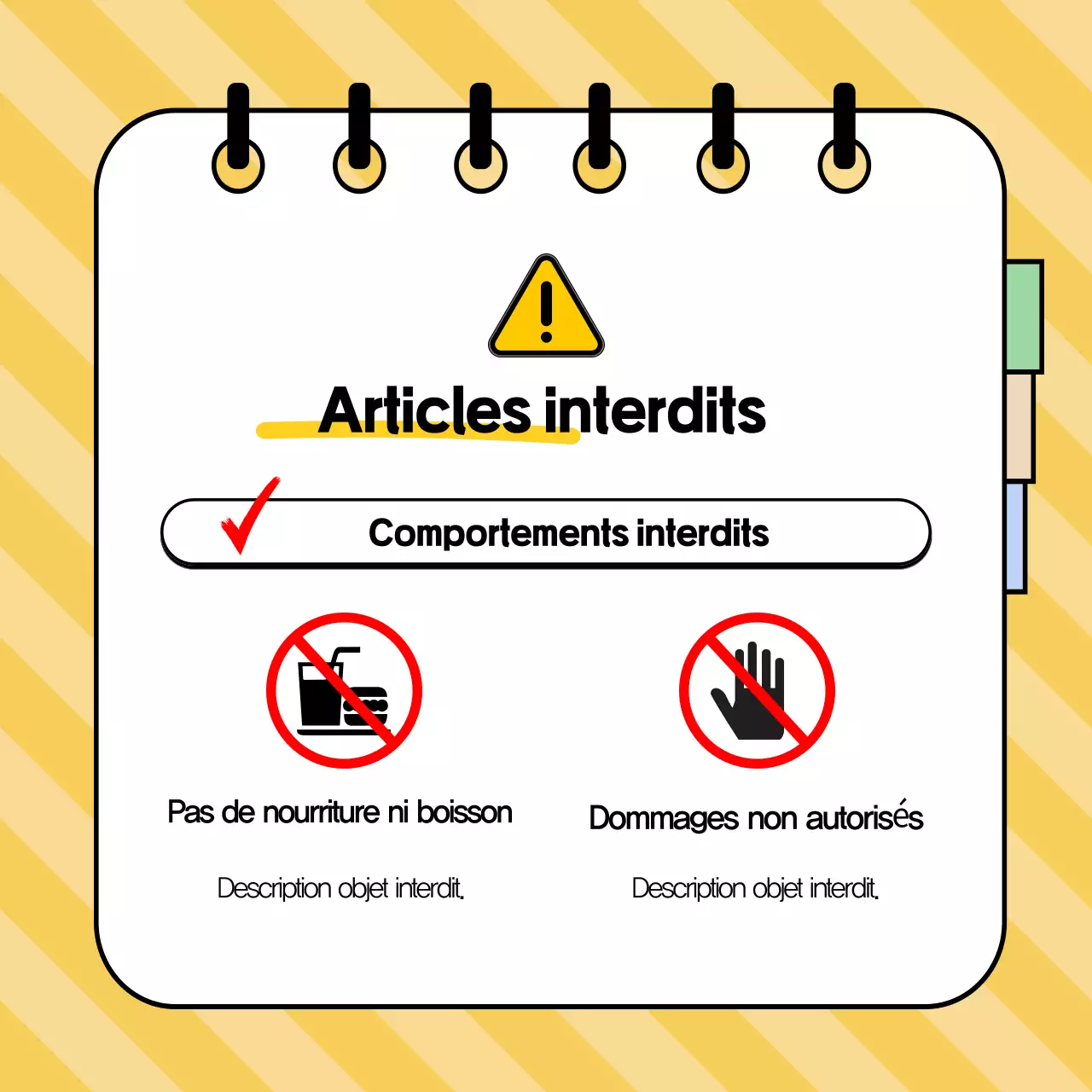 Des informations qui attirent l'attention sur un fond jaune