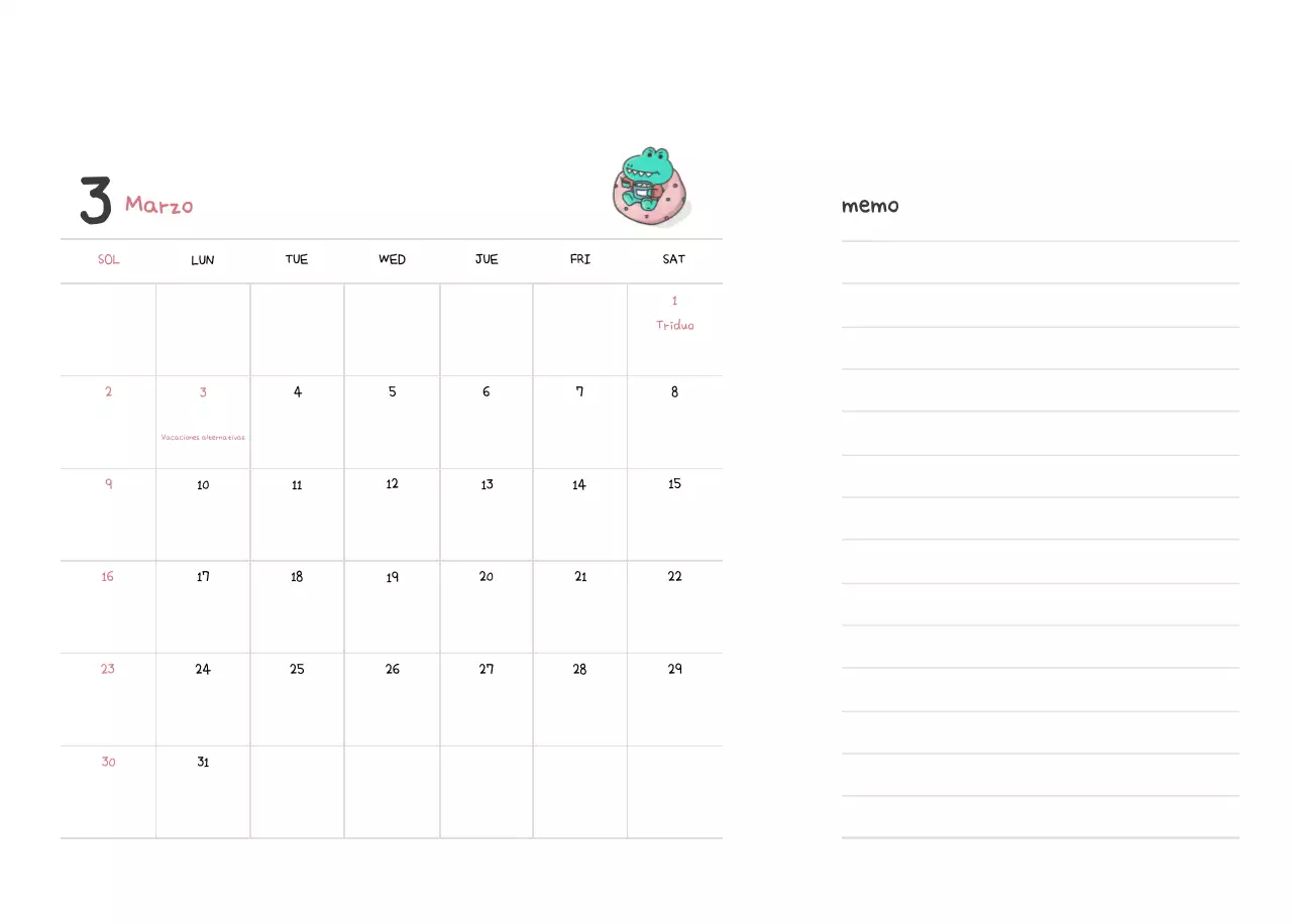 Un calendario con un bonito concepto de ilustración de Ago