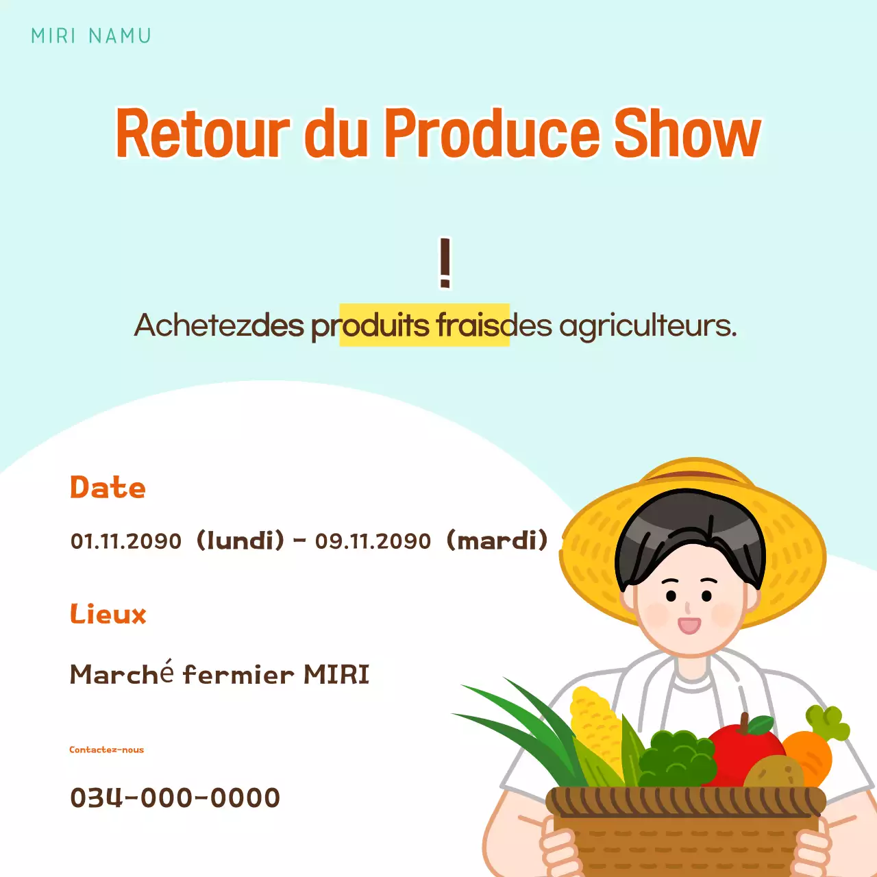 Promotion de l'exposition de produits frais de la Monnaie