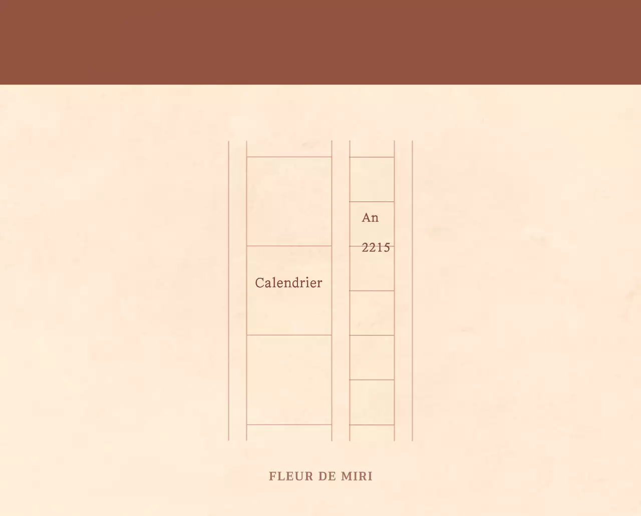 Calendrier sentimental de fleuriste en papier de laine marron clair et marron.