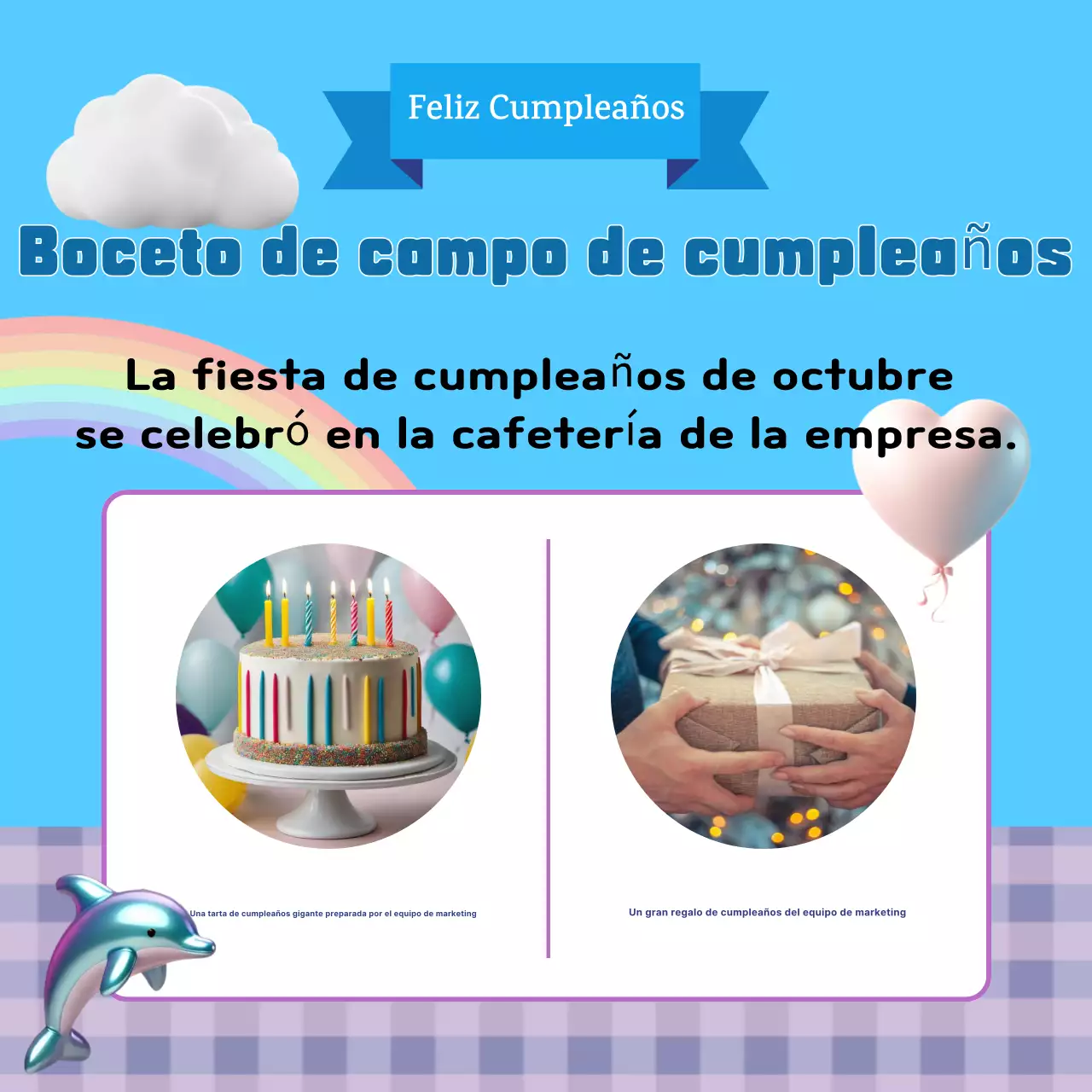 Una celebración de cumpleaños celeste