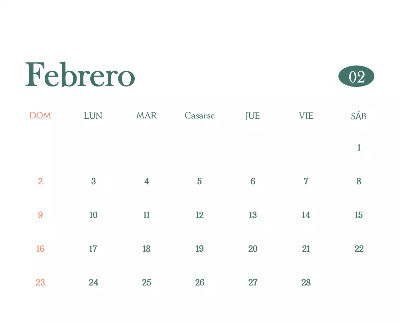 Un moderno calendario de cafeterías con recomendaciones para la bebida del mes