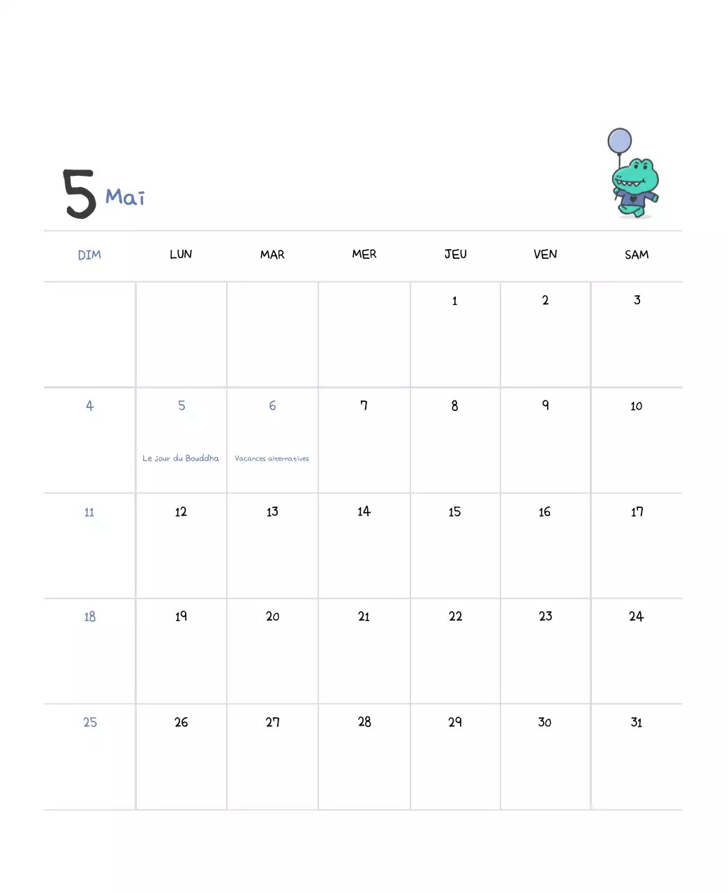 Un calendrier avec un concept d'illustration Ago mignon