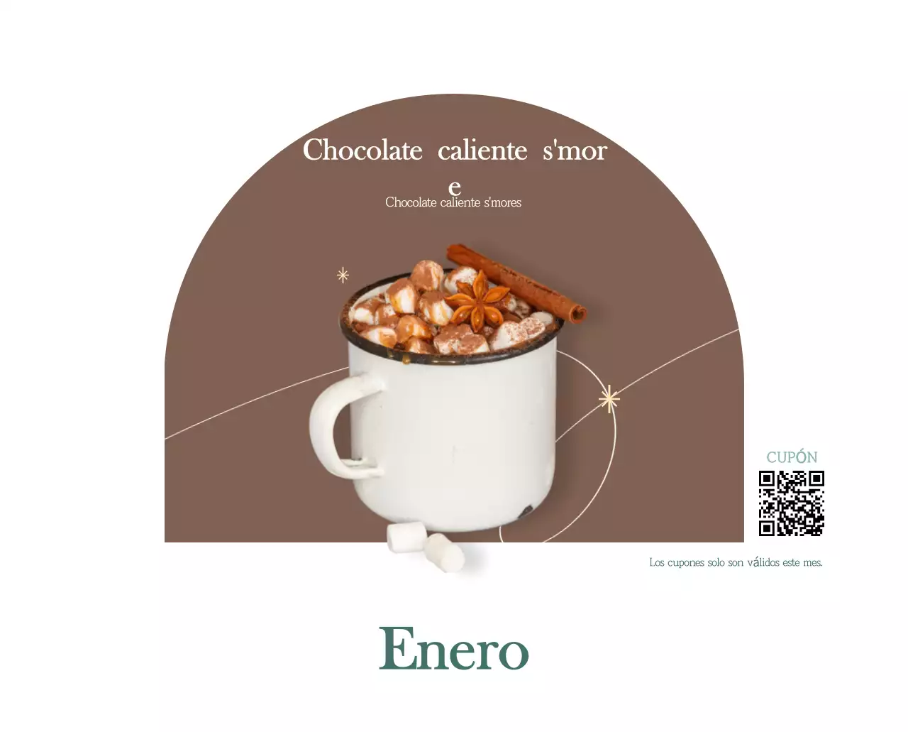 Un moderno calendario de cafeterías con recomendaciones para la bebida del mes