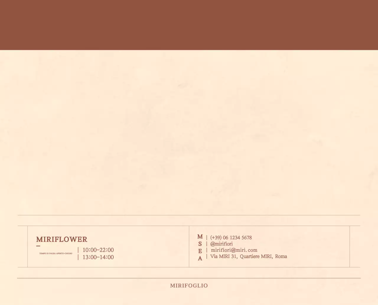 Un calendario sentimentale per fioristi in carta di lana marrone chiaro e marrone.