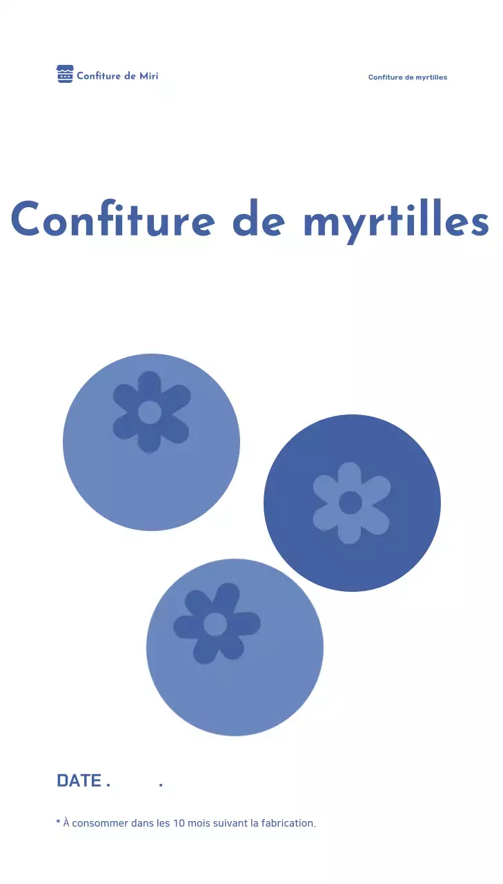 Étiquette bleue pour emballage alimentaire simple