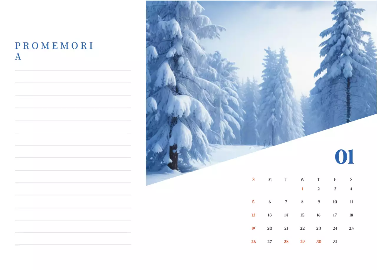 Calendario ospedaliero moderno blu