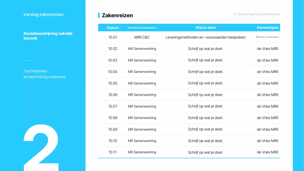 Lichtblauwe minimalistische zakenreis beschrijving