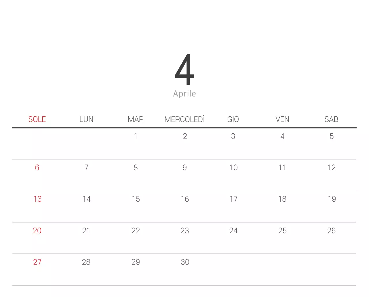 Calendario botanico naturale bianco e pulito