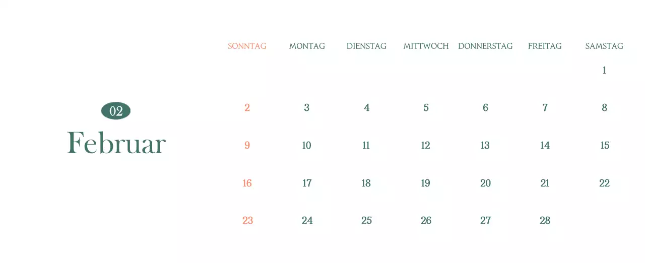 Ein moderner Café-Kalender mit Empfehlungen für das Getränk des Monats