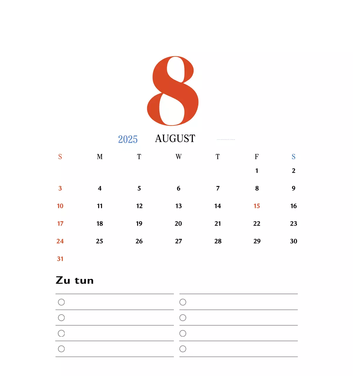 Retro-Konzept Erinnerungskalender in rot