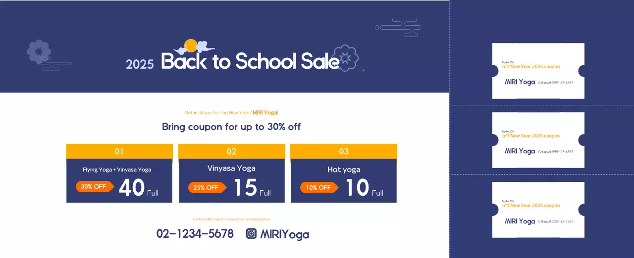 Orange Minimalist Yoga Promotional Calendar