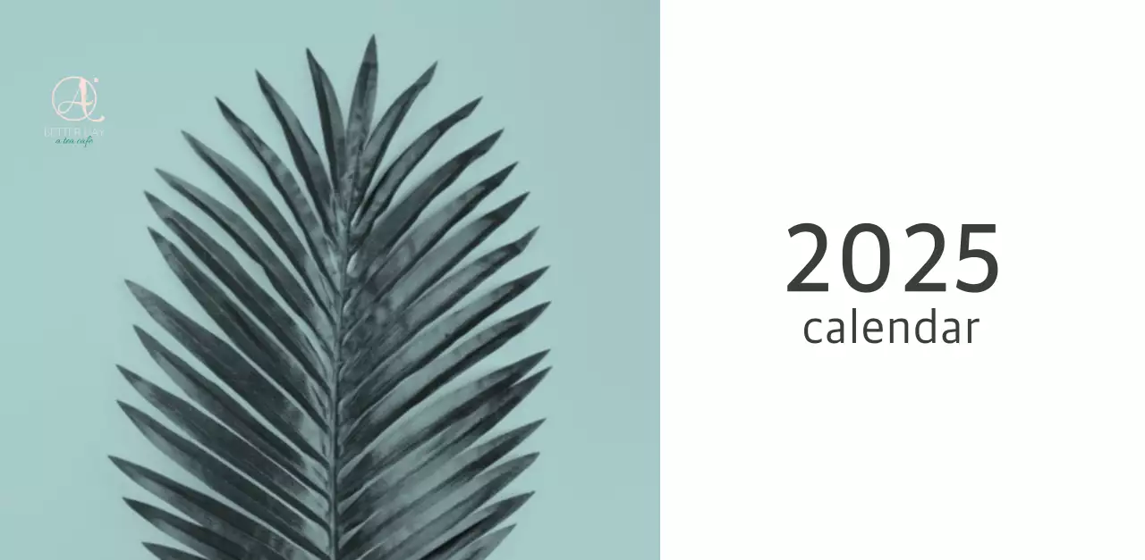 White clean botanical nature calendar