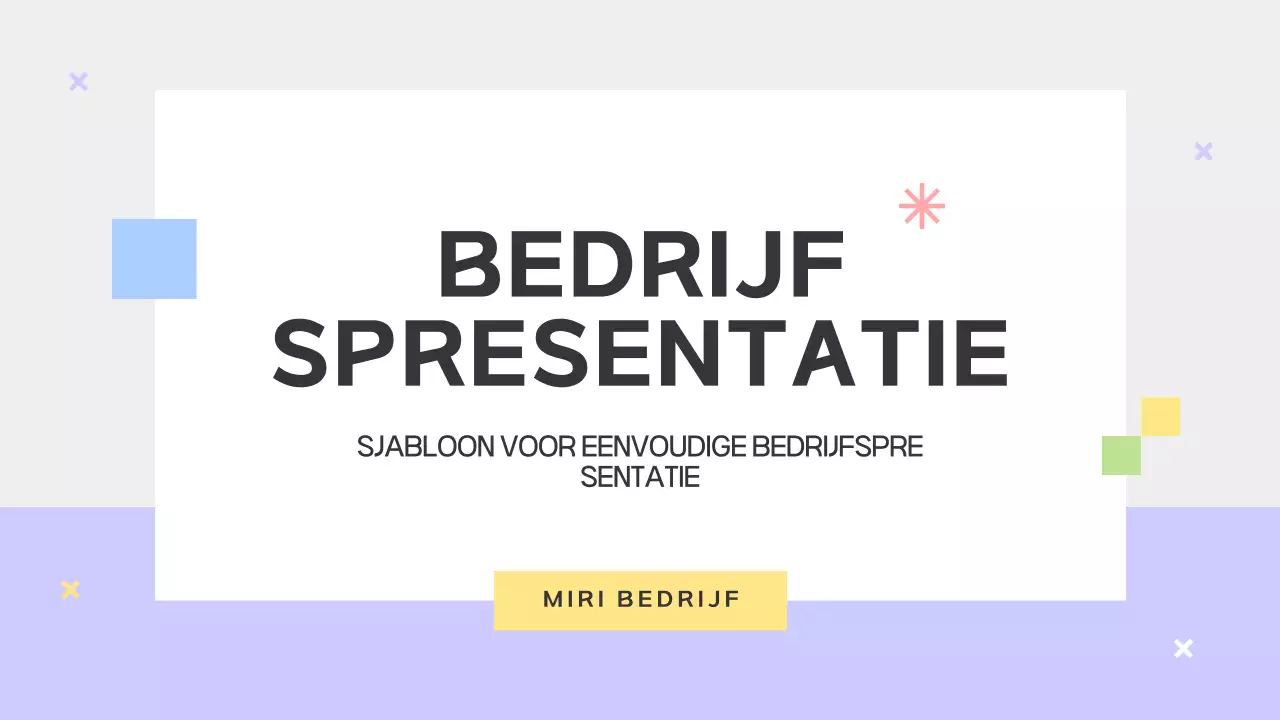 Prospectus met eenvoudige vormen in paars en grijs