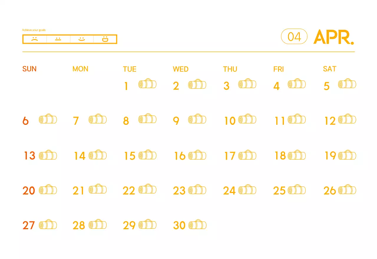 Kalender Promosi Yoga Minimalis Oranye