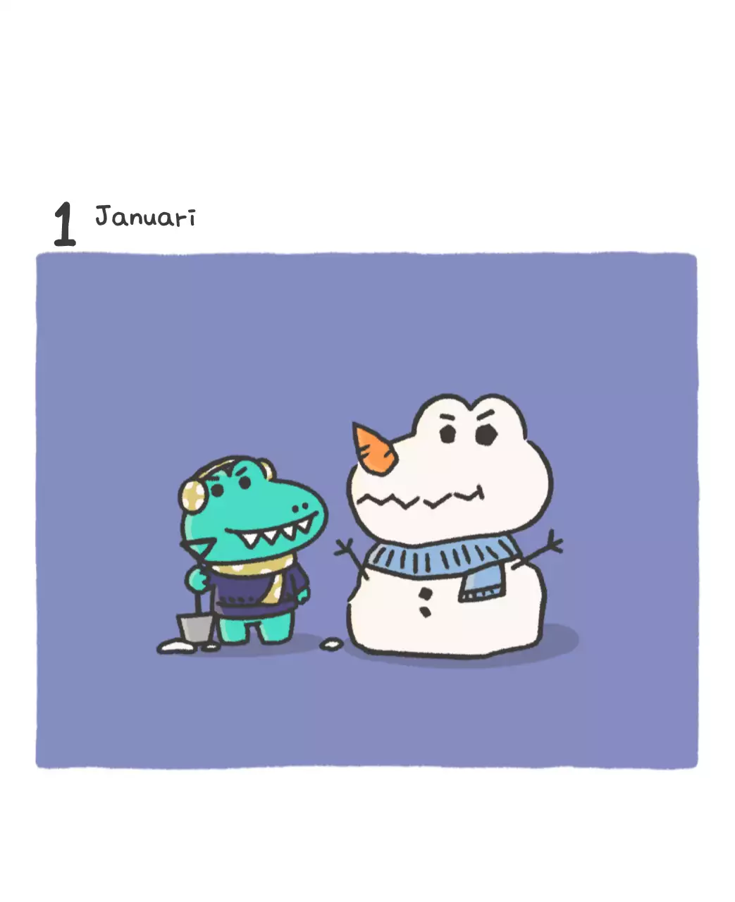 Een kalender met een schattig Ago-illustratieconcept