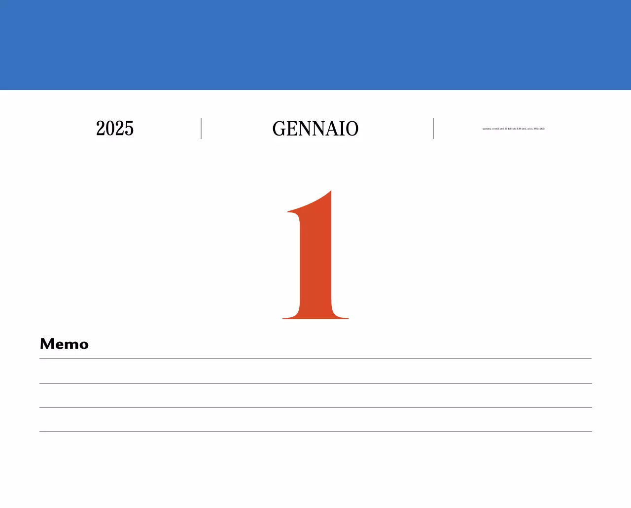 Calendario della memoria di concezione retrò in rosso