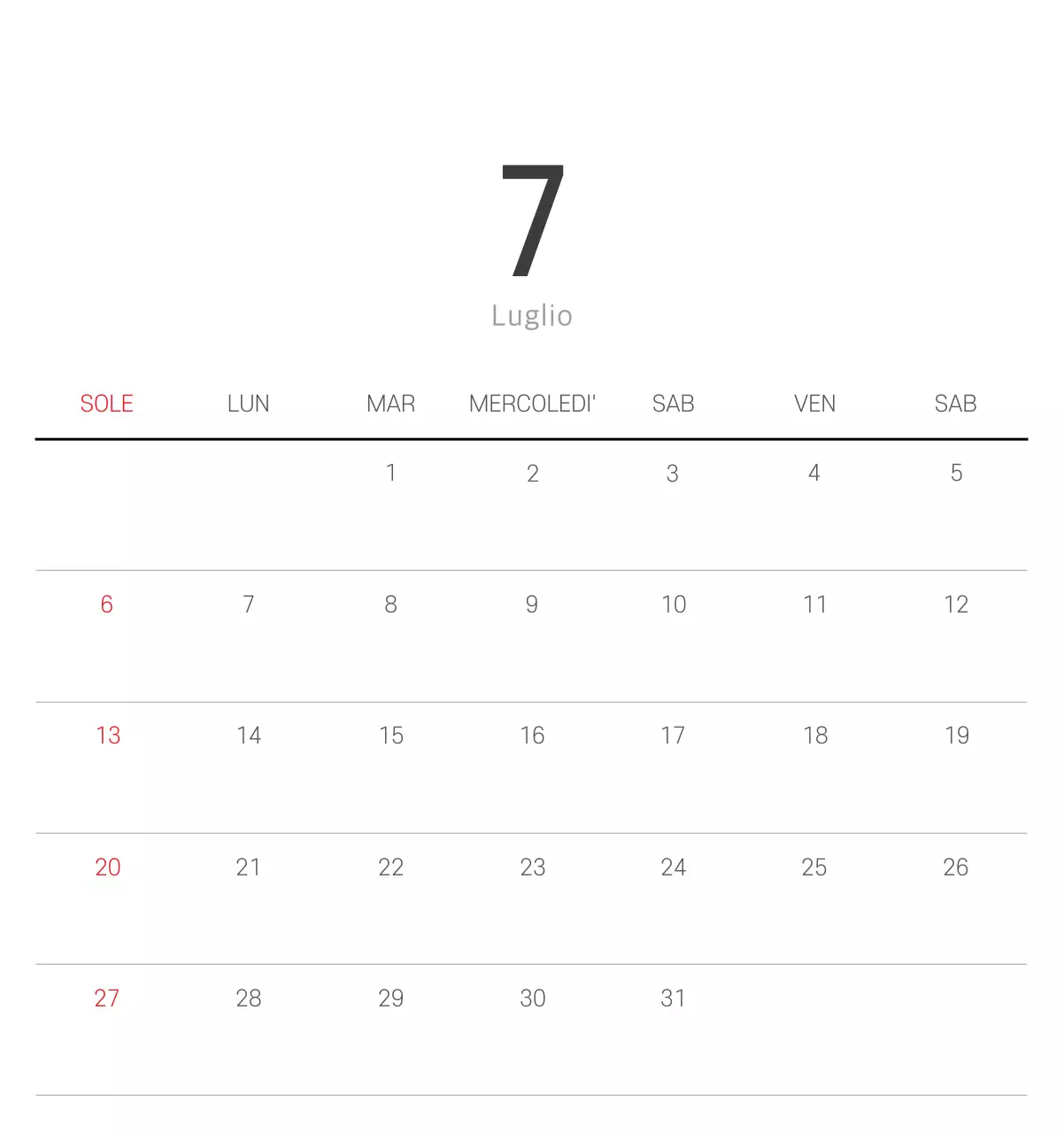 Calendario botanico naturale bianco e pulito