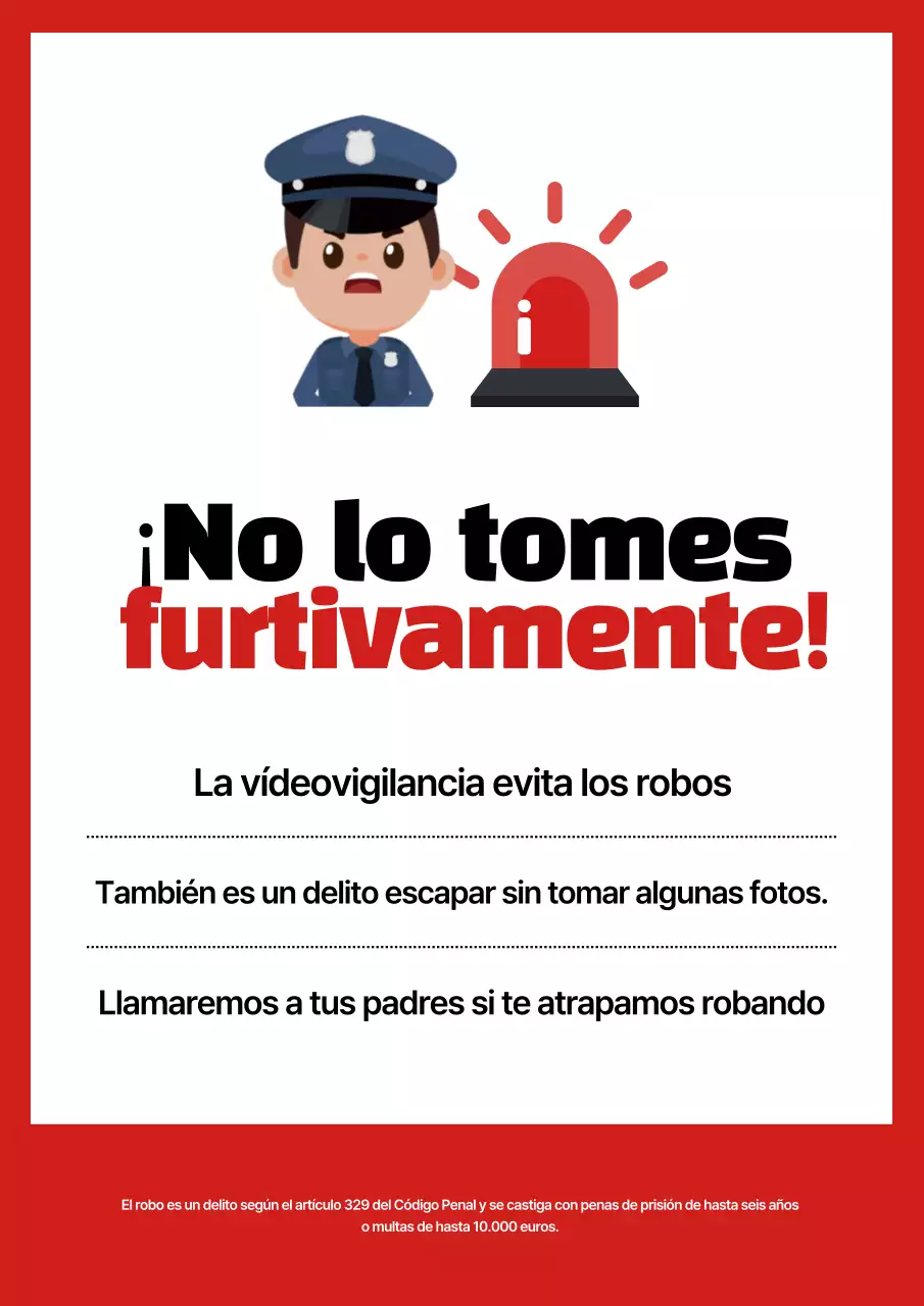 Red Simple Cuidado con el robo