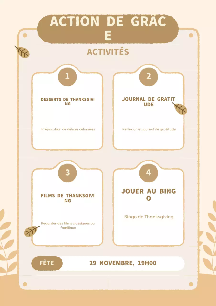 guide d'activités beige clean thanksgiving