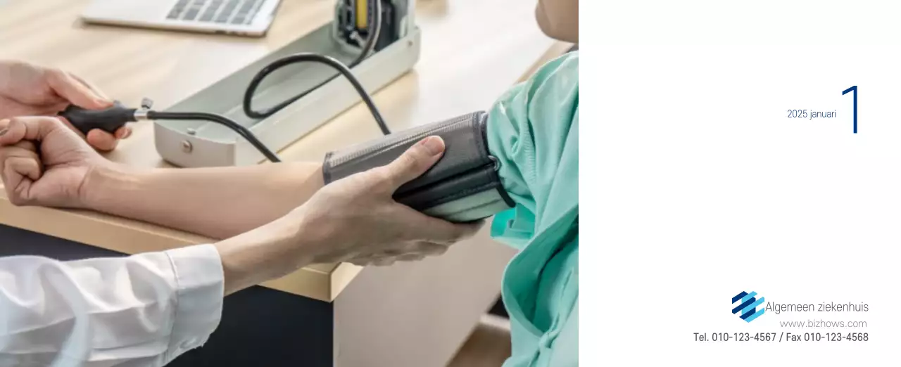 Navy Witte Eenvoudige Ziekenhuis Promotiekalender