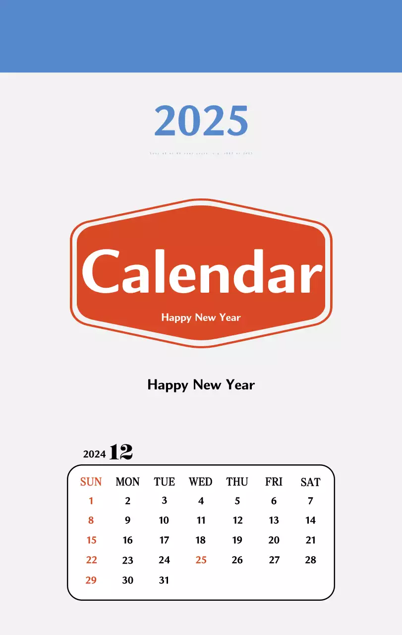 Kalender memori berkonsep retro berwarna merah