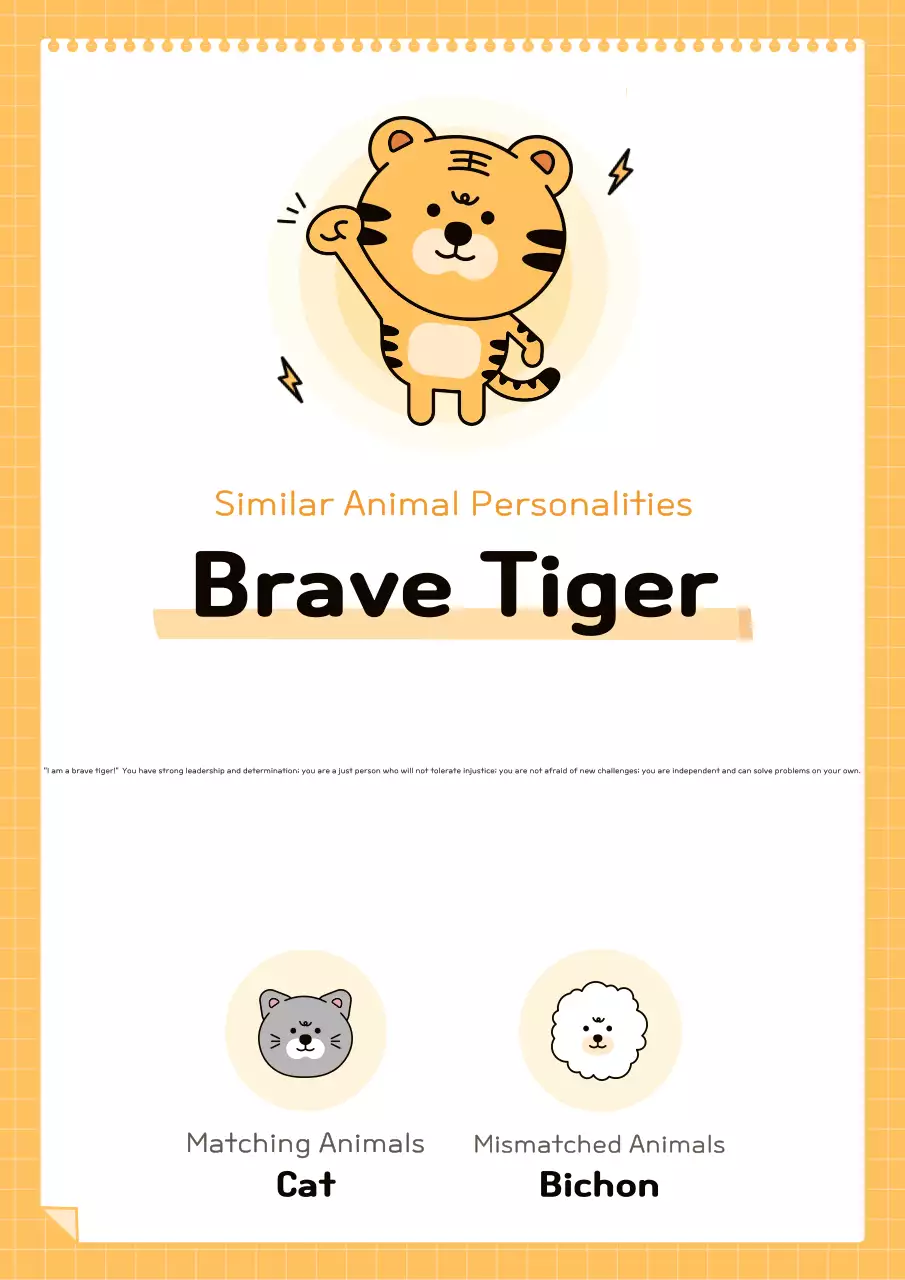 Poster hướng dẫn động vật đơn giản màu cam