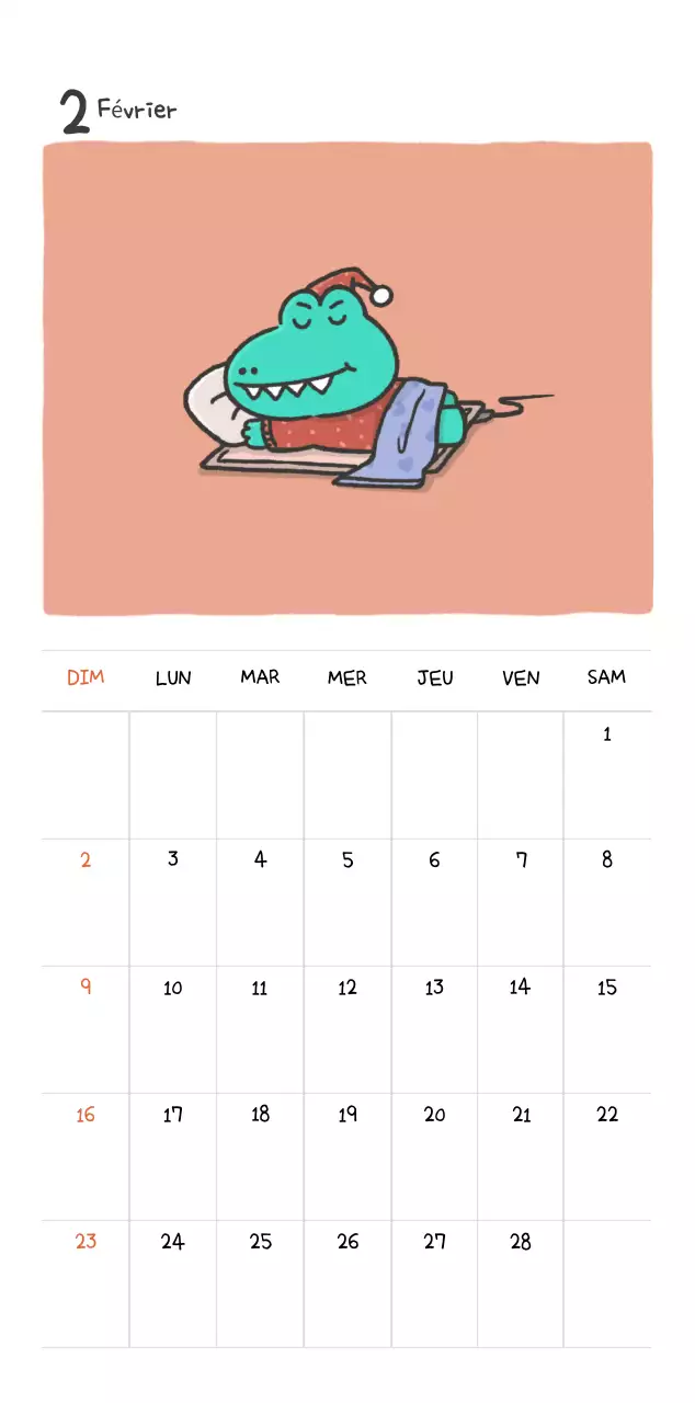 Un calendrier avec un concept d'illustration Ago mignon